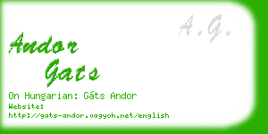 andor gats business card